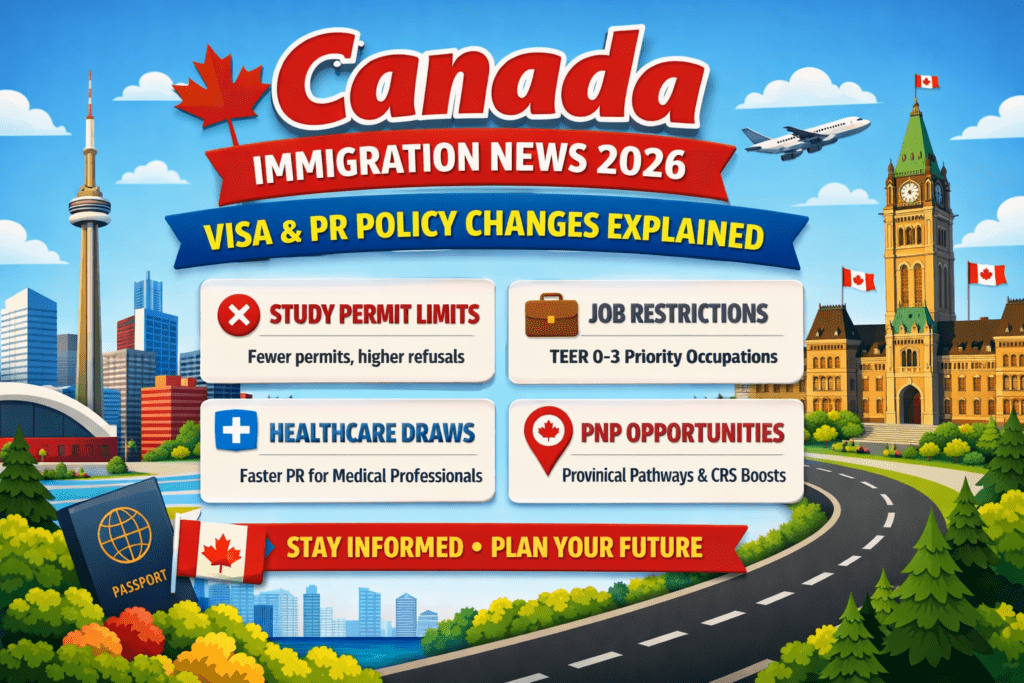 Canada immigration news 2026 infographic showing visa and PR policy changes explained